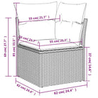 Loungetuinset van beige materiaal en gepoedercoat staal met afmetingen - Tuinsets