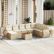 Loungetuinset van beige materiaal en gepoedercoat staal met afmetingen - Tuinsets