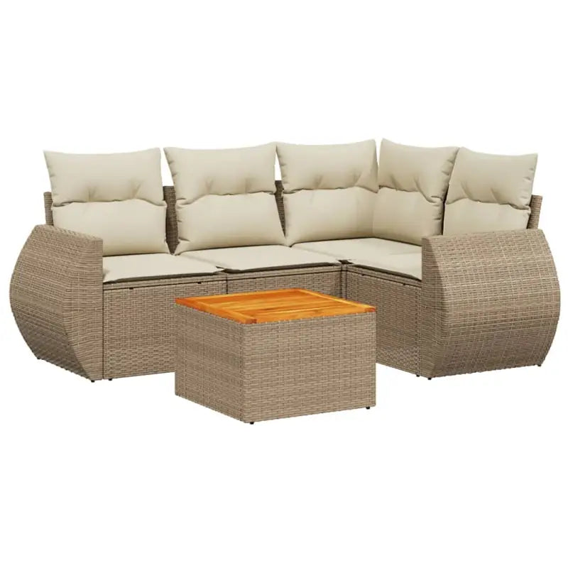 Loungetuinset van beige materiaal en gepoedercoat staal met handige afmetingen - Tuinsets