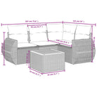 Loungetuinset van beige materiaal en gepoedercoat staal met handige afmetingen - Tuinsets