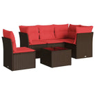 Loungetuinset van bruin materiaal en gepoedercoat staal met afmetingen - Tuinsets