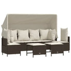 Loungetuinset van bruin materiaal met gepoedercoat staal afmetingen - Tuinsets