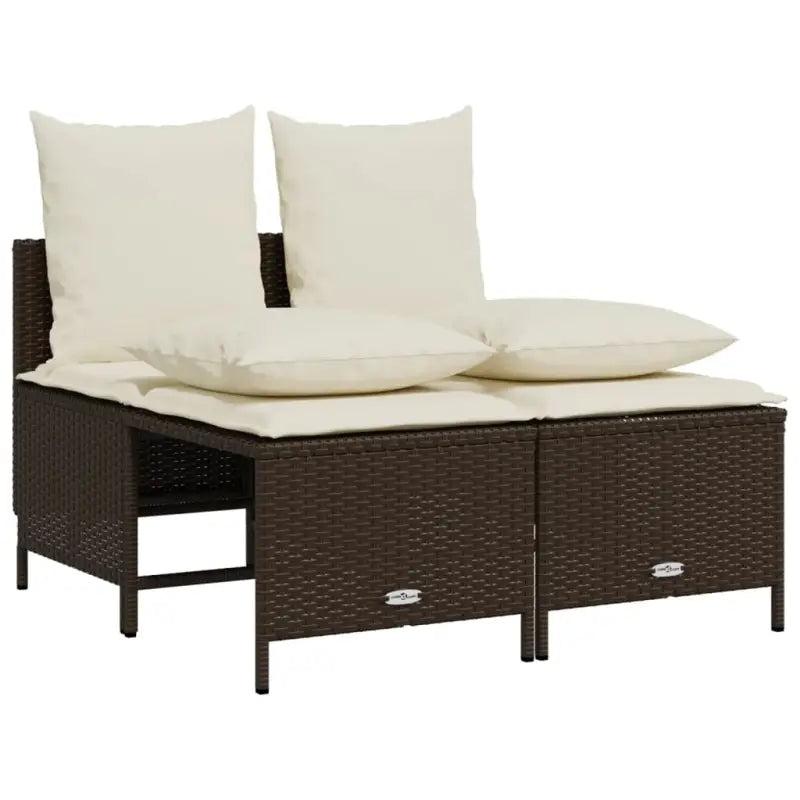 Loungetuinset van bruin materiaal met gepoedercoat staal afmetingen - Tuinsets