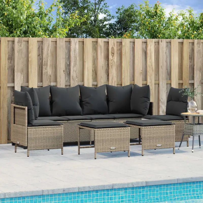 Loungetuinset van bruin materiaal met gepoedercoat staal afmetingen - Lichtgrijs / zonder luifel - Tuinsets