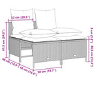 Loungetuinset van bruin materiaal met gepoedercoat staal afmetingen - Tuinsets