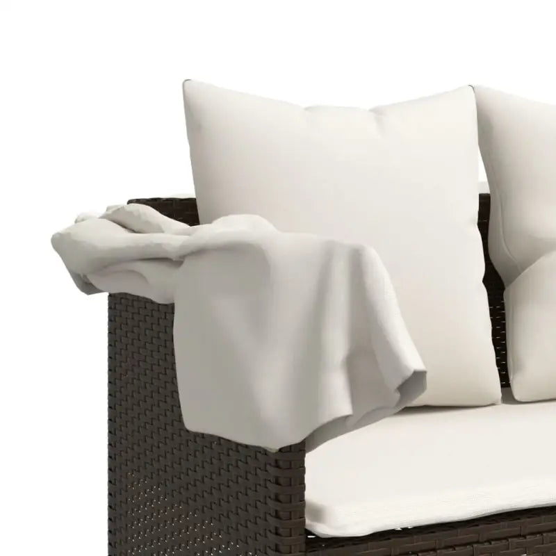Loungetuinset van bruin materiaal met gepoedercoat staal afmetingen - Tuinsets