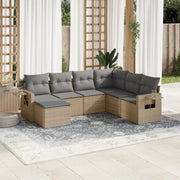 Loungetuinset van gepoedercoat staal in beige materiaal met afmetingen - Tuinsets