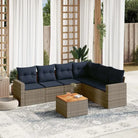 Loungetuinset van gepoedercoat staal in zwart materiaal voor buiten genieten - Grijs / 3x midden + Tafel + hoek