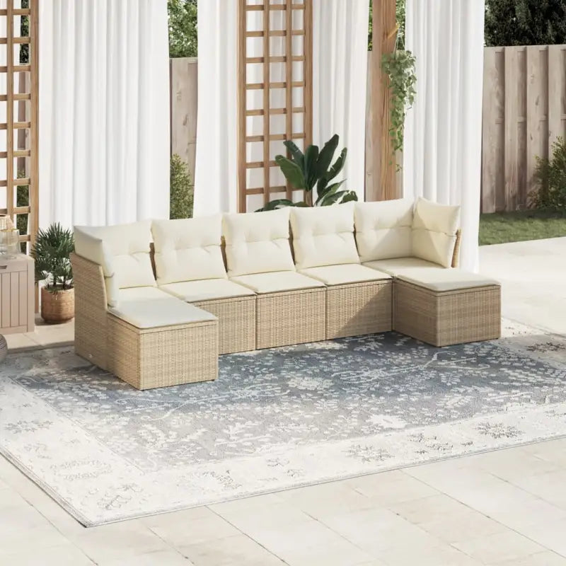 Loungetuinset van gepoedercoat staal met beige materiaal en afmetingen - Tuinsets