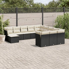 Loungetuinset van gepoedercoat staal met beige materiaal afmetingen - Zwart en crème / Zonder tafel - Tuinsets