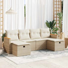 Loungetuinset van gepoedercoat staal met beige materiaal en grote afmetingen - beige en crèmekleurig / met opbergruimte
