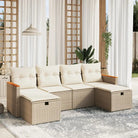 Loungetuinset van gepoedercoat staal met beige materiaal en grote afmetingen - beige en crèmekleurig / zonder