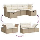 Loungetuinset van gepoedercoat staal met beige materiaal en grote afmetingen - Tuinsets