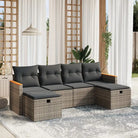 Loungetuinset van gepoedercoat staal met beige materiaal en grote afmetingen - Grijs / zonder opbergruimte - Tuinsets