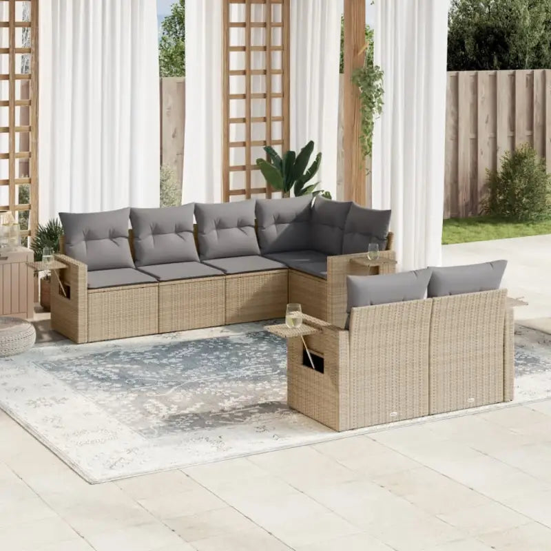 Loungetuinset van gepoedercoat staal met waterdichte tas en afmetingen - beige en lichtgrijs - Tuinsets