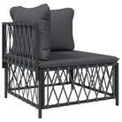 Loungetuinset van geweven stof met antraciet materiaal en gepoedercoat staal - Tuinsets