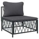 Loungetuinset van geweven stof met antraciet materiaal en gepoedercoat staal - Tuinsets