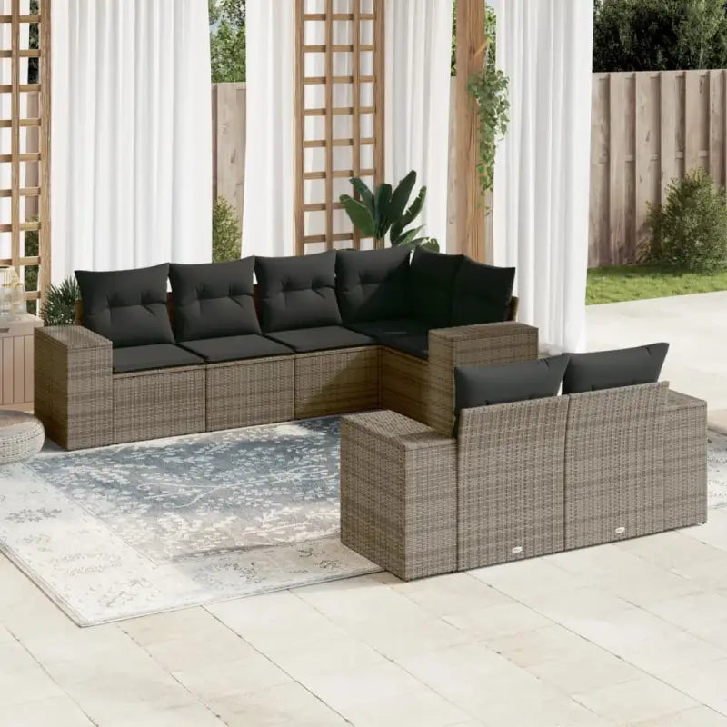 Loungetuinset van grijs gepoedercoat staal met comfortabele afmetingen - Grijs - Tuinsets