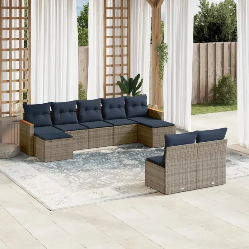Loungetuinset van grijs materiaal en gepoedercoat staal met comfortabele afmetingen - Tuinsets