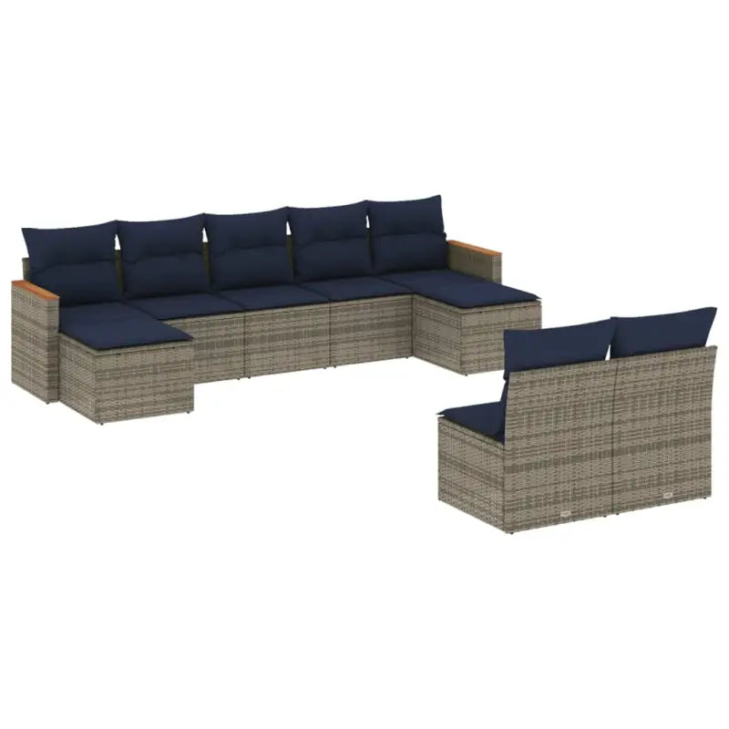 Loungetuinset van grijs materiaal en gepoedercoat staal met comfortabele afmetingen - Tuinsets