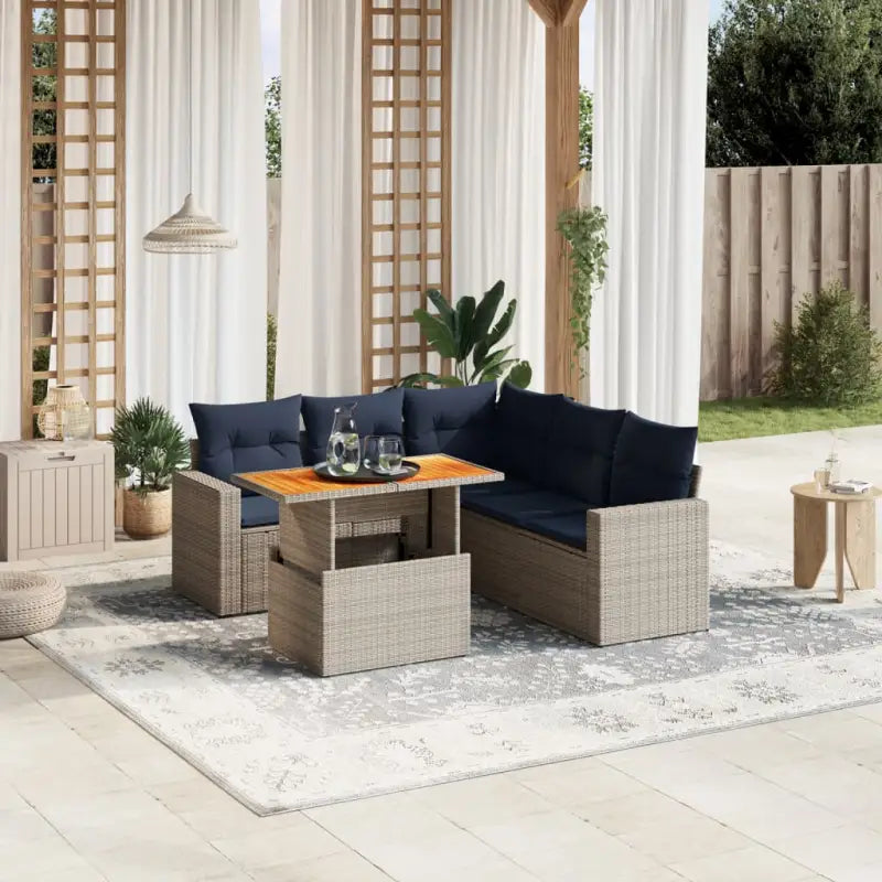 Loungetuinset van grijs materiaal en gepoedercoat staal met ruime afmetingen - Tuinsets