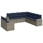 Loungetuinset van grijs materiaal met gepoedercoat staal en afmetingen - Tuinsets