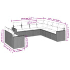 Loungetuinset van grijs materiaal met gepoedercoat staal en afmetingen - Tuinsets