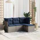 Loungetuinset van grijs materiaal met gepoedercoat staal afmetingen - Tuinsets