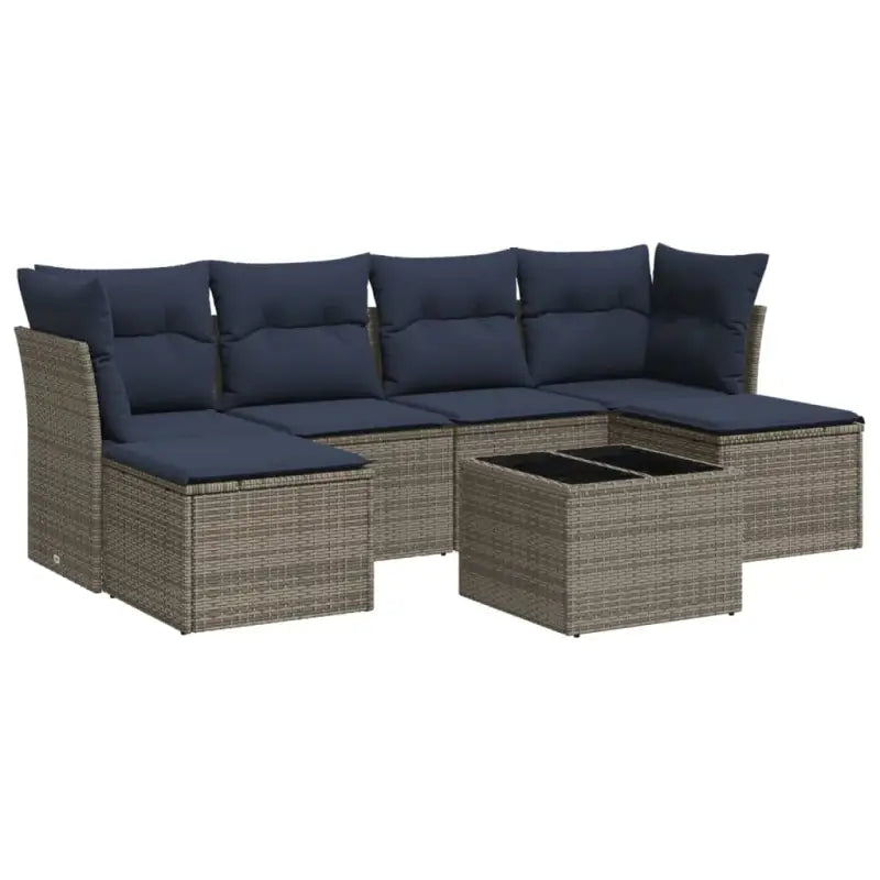 Loungetuinset van grijs materiaal met gepoedercoat staal afmetingen - Tuinsets