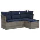 Loungetuinset van grijs materiaal met gepoedercoat staal afmetingen - Tuinsets