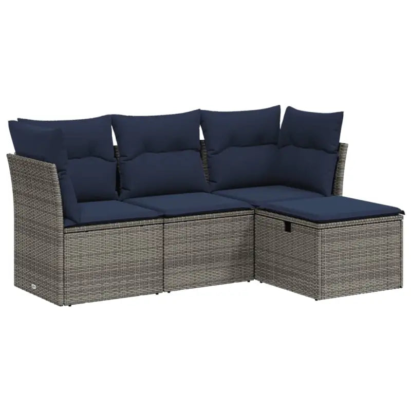 Loungetuinset van grijs materiaal met gepoedercoat staal afmetingen - Tuinsets
