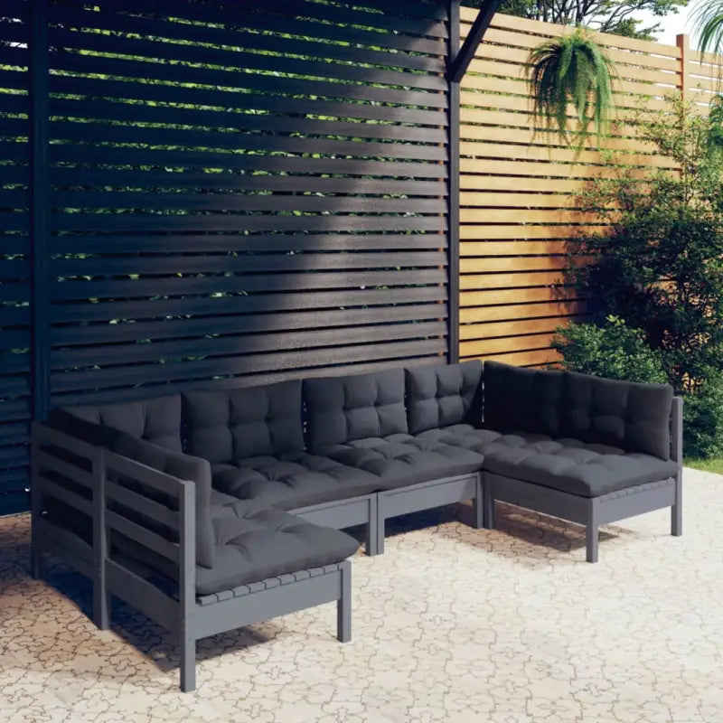 Loungetuinset van massief grenenhout voor ontspanning en samenzijn - Grijs - Tuinsets