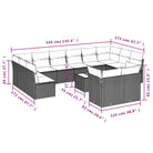 Loungetuinset van poly rattan en gepoedercoat staal in zwart materiaal - Tuinsets