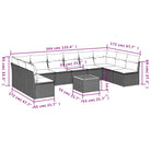 Loungetuinset van poly rattan en gepoedercoat staal met geschikte afmetingen - Tuinsets