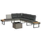 Loungetuinset van poly rattan met gepoedercoat staal voor gemakkelijk schoon genieten - Tuinsets