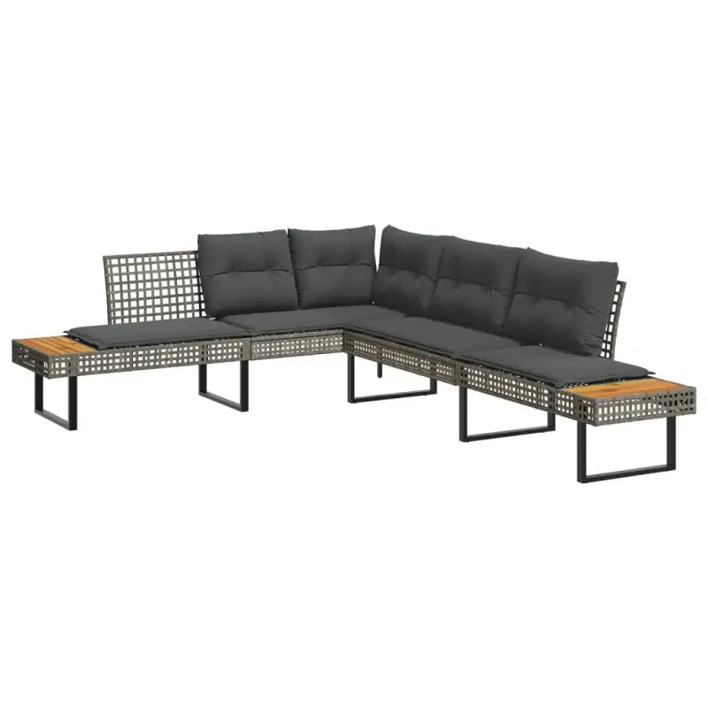Loungetuinset van poly rattan met gepoedercoat staal voor gemakkelijk schoon genieten - Tuinsets