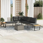 Loungetuinset van poly rattan met gepoedercoat staal voor gemakkelijk schoon genieten - Tuinsets