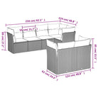 Loungetuinset van poly rattan met zwart materiaal en gepoedercoat staal - Tuinsets