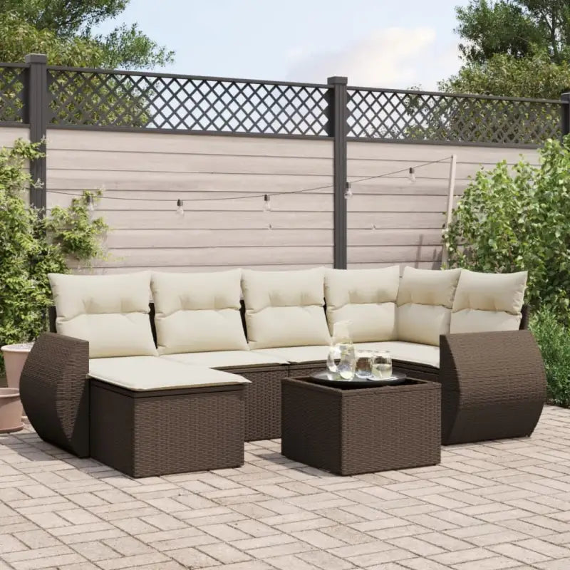 Loungetuinset van waterdichte tas en beige materiaal met gepoedercoat staal - Bruin en crème / Met tafel - Tuinsets