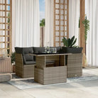 Loungetuinset van zwart gepoedercoat staal met comfortabele afmetingen - Grijs / zonder opbergruimte - Tuinsets