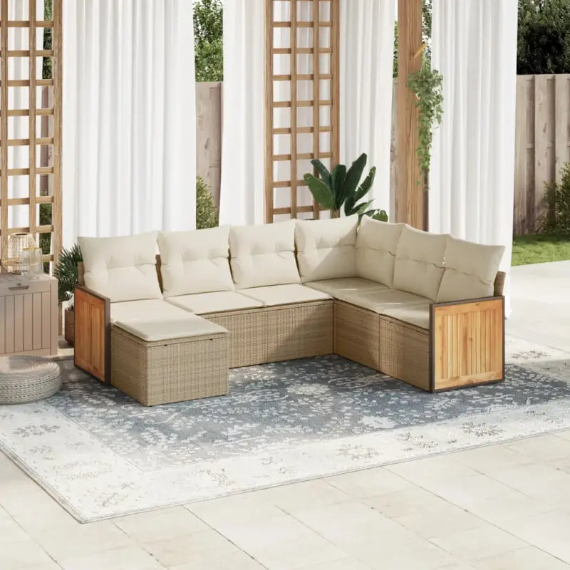 Loungetuinset van zwart gepoedercoat staal voor buitenplezier - beige en crèmekleurig / Zonder tafel - Tuinsets