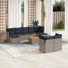 Loungetuinset van zwart materiaal en gepoedercoat staal met afmetingen - Grijs - Tuinsets