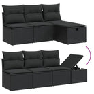 Loungetuinset van zwart materiaal en gepoedercoat staal met afmetingen - Tuinsets