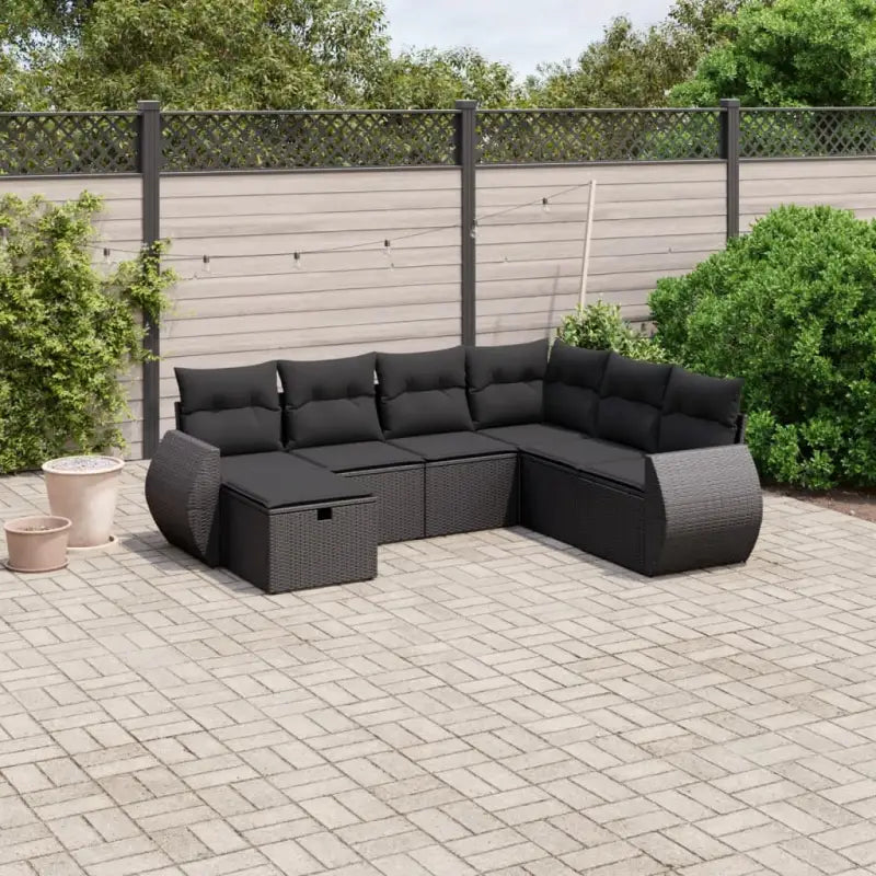 Loungetuinset van zwart materiaal en gepoedercoat staal met afmetingen - Zwart / Zonder tafel - Tuinsets