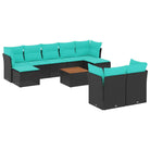 Loungetuinset van zwart materiaal en gepoedercoat staal met afmetingen - Tuinsets