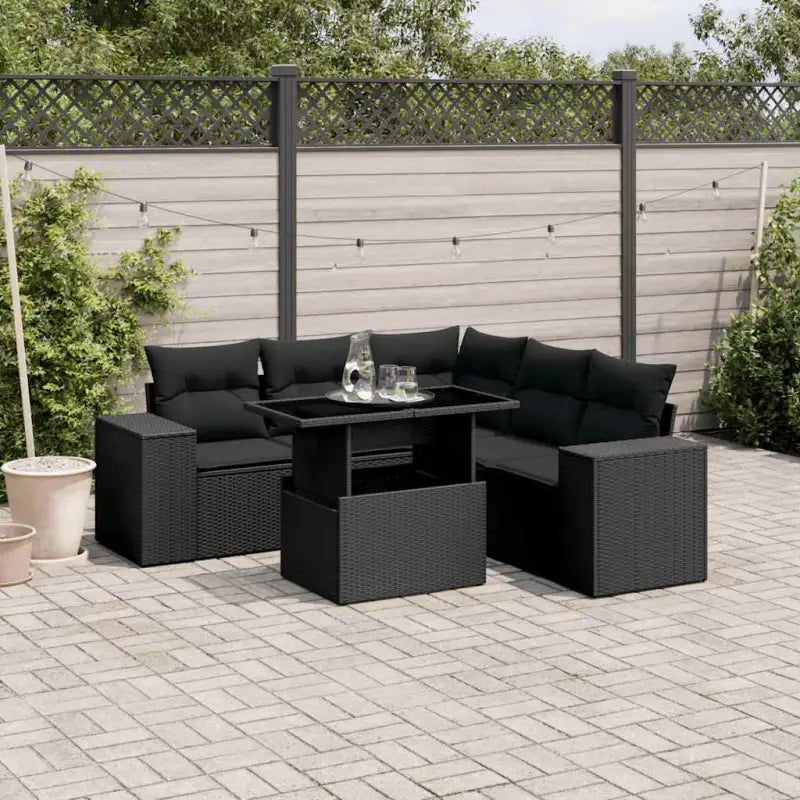 Loungetuinset van zwart materiaal en gepoedercoat staal afmetingen - Tuinsets