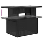 Loungetuinset van zwart materiaal en gepoedercoat staal afmetingen - Tuinsets