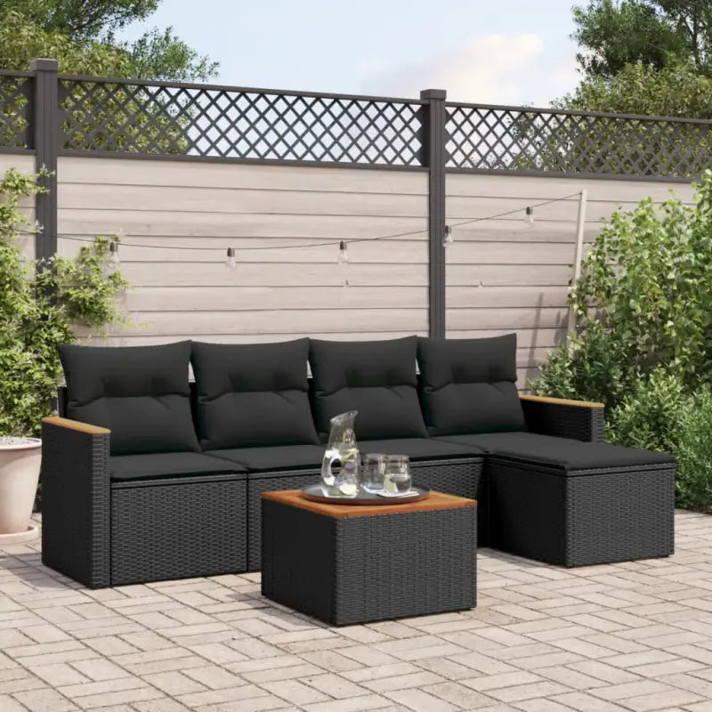 Loungetuinset van zwart materiaal en gepoedercoat staal met ideale afmetingen - Tuinsets