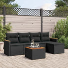Loungetuinset van zwart materiaal en gepoedercoat staal met ideale afmetingen - Zwart / Met tafel - Tuinsets
