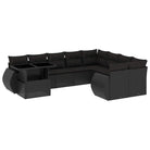 Loungetuinset van zwart materiaal en gepoedercoat staal met ruime afmetingen - Tuinsets